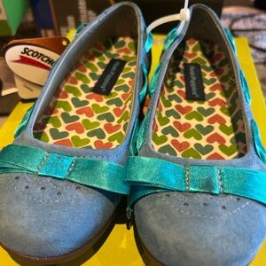 Hush Puppies Turquoise and Blue Kids Dress Shoes